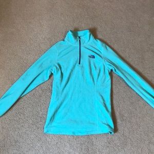 Light blue quarter zip up from north face